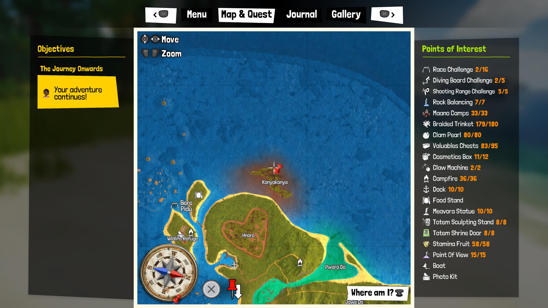 Tchia Screenshot of Map With All Collectibles Icons on the Right