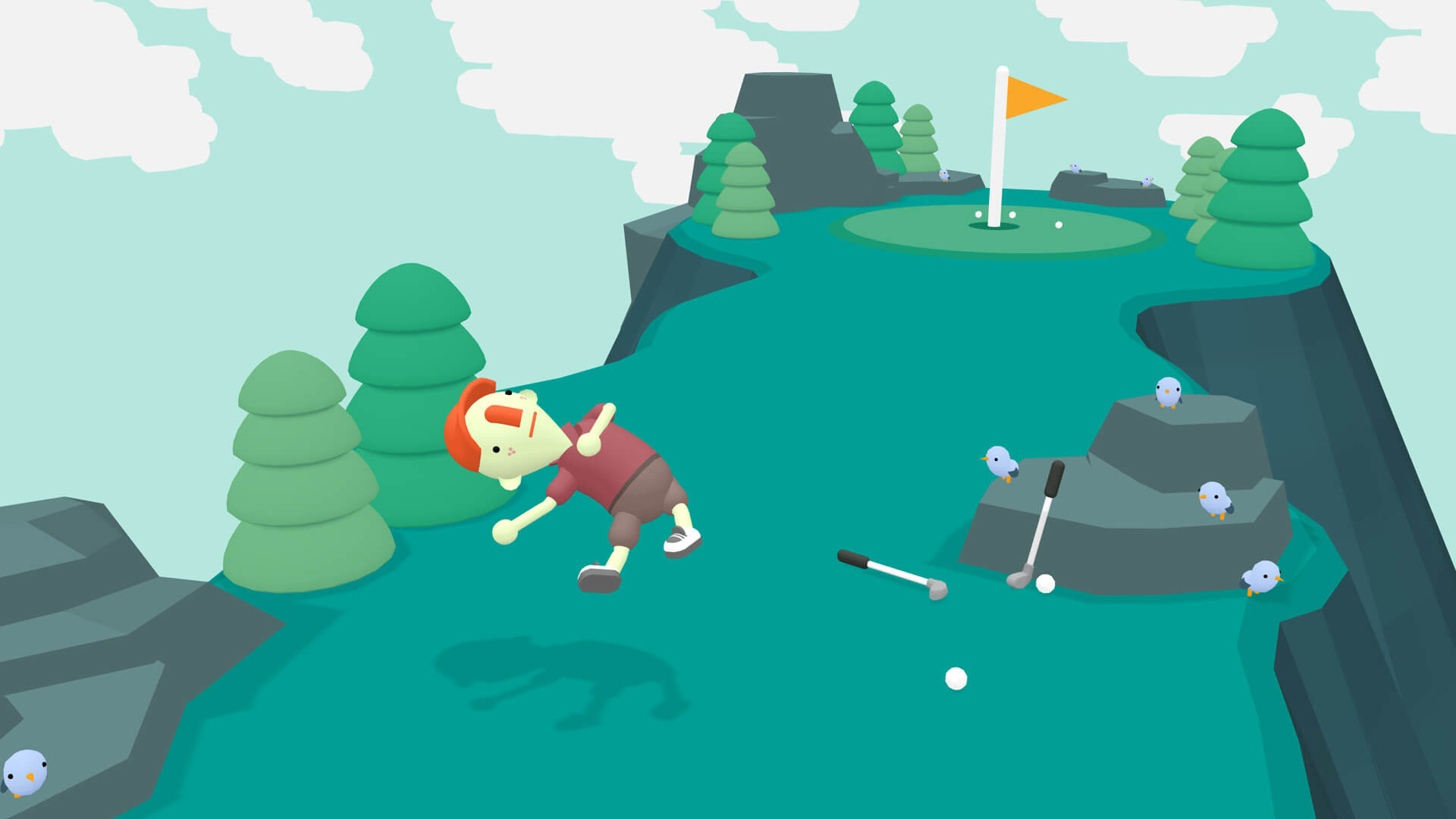 A scene from What The Golf, published on mobile by new Team17 acquisition The Label