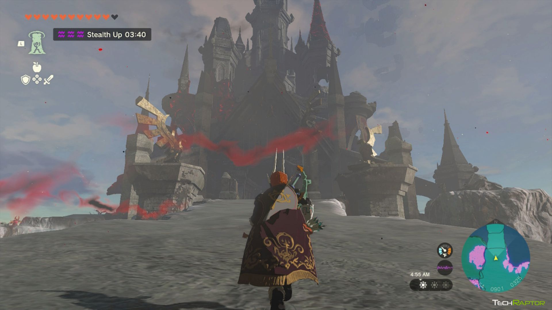 Link approaching Castle Hyrule Sanctum to obtain the Champion's Tunic