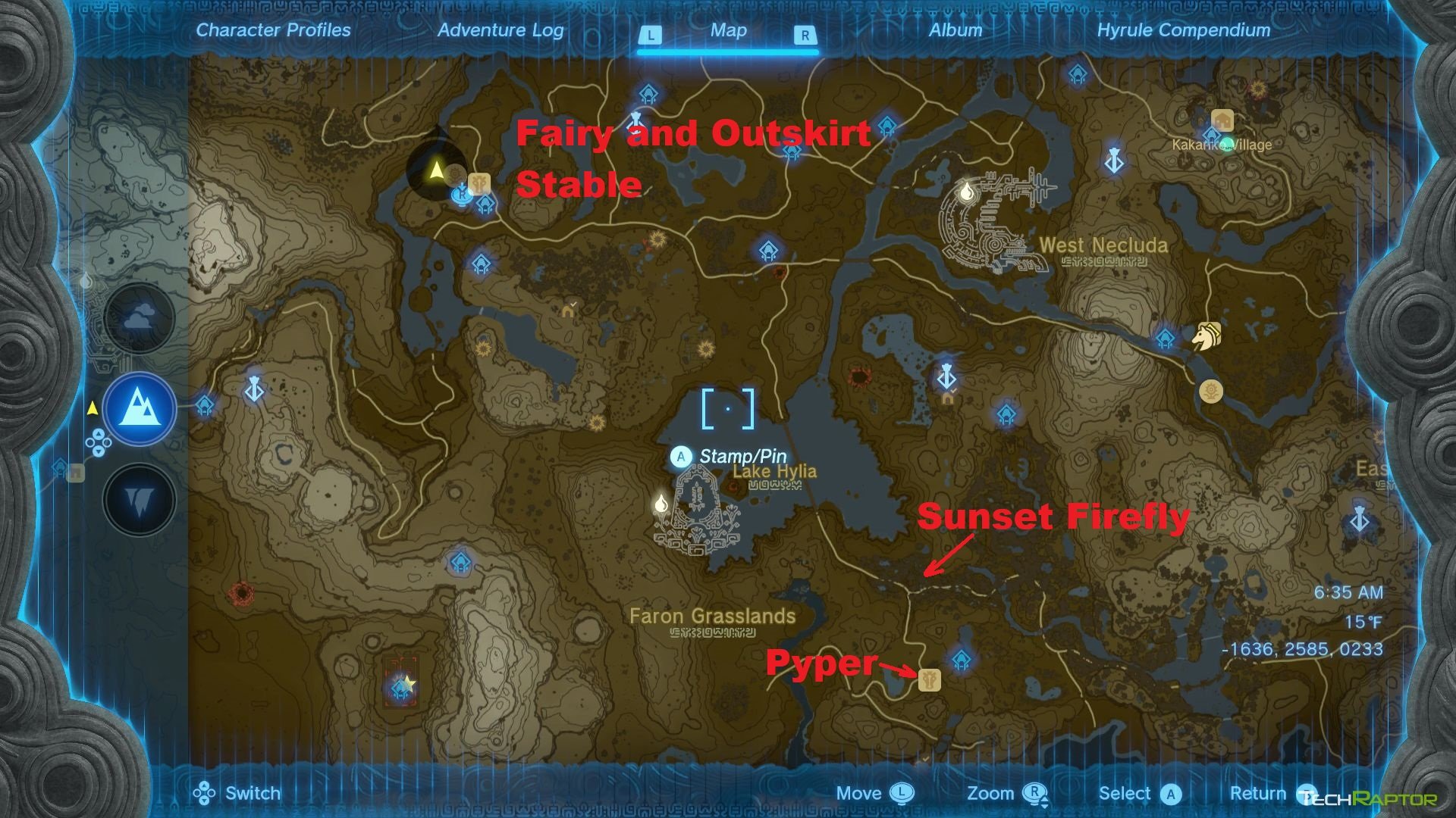 A map showing significant parts of the Fairy Fountain Kaysa Mission