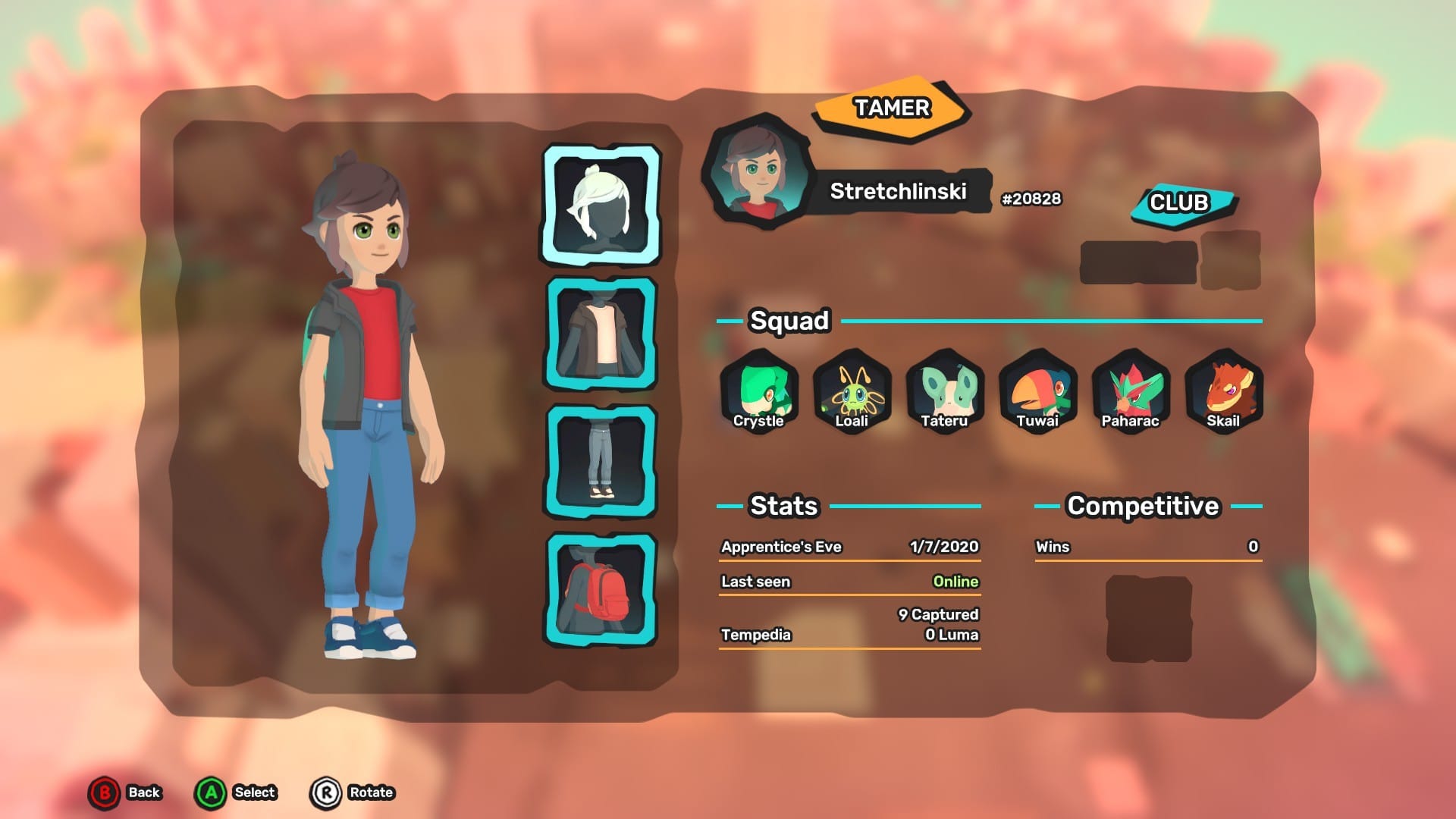 Temtem Character Page