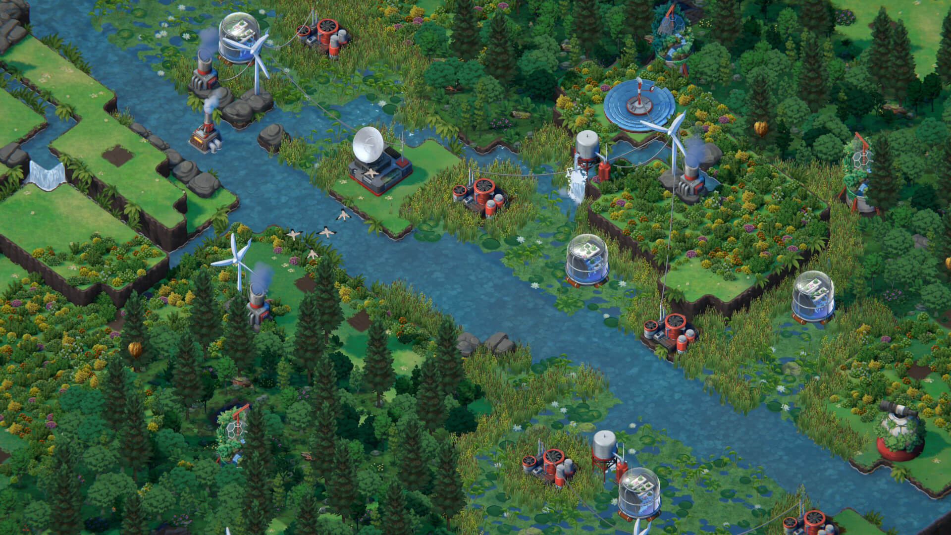 A chill scene in Devolver Digital's "environmental strategy game" Terra Nil