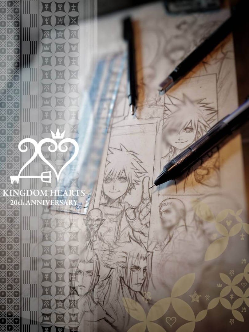 The sketches Tetsuya Nomura shared for the Kingdom Hearts 20th anniversary