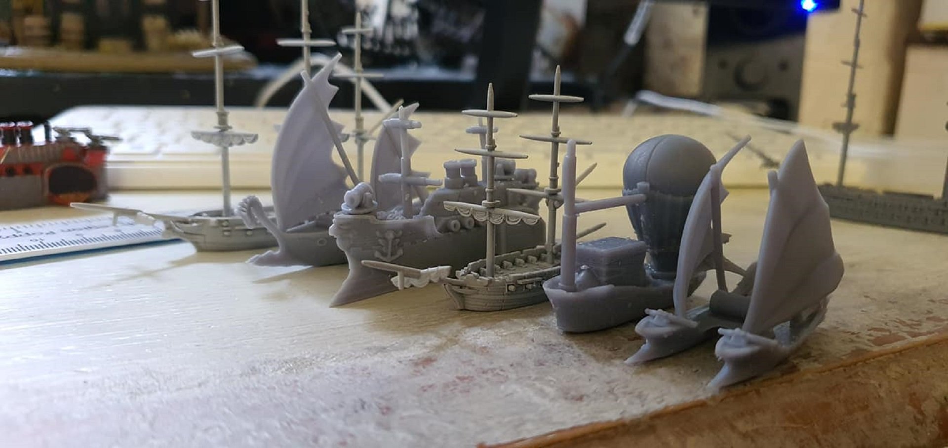 The Drowned and the Damned 3D prints size comparison.