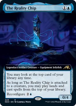 Extended artwork for Reality Chip from Kamigawa Neon Dynasty