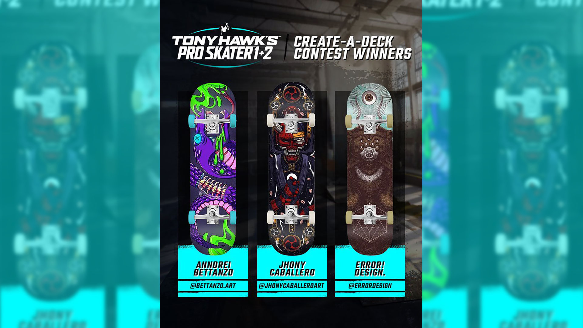 Tony Hawk's Pro Skater 1 + 2 Crash Bandicoot items fan-made decks