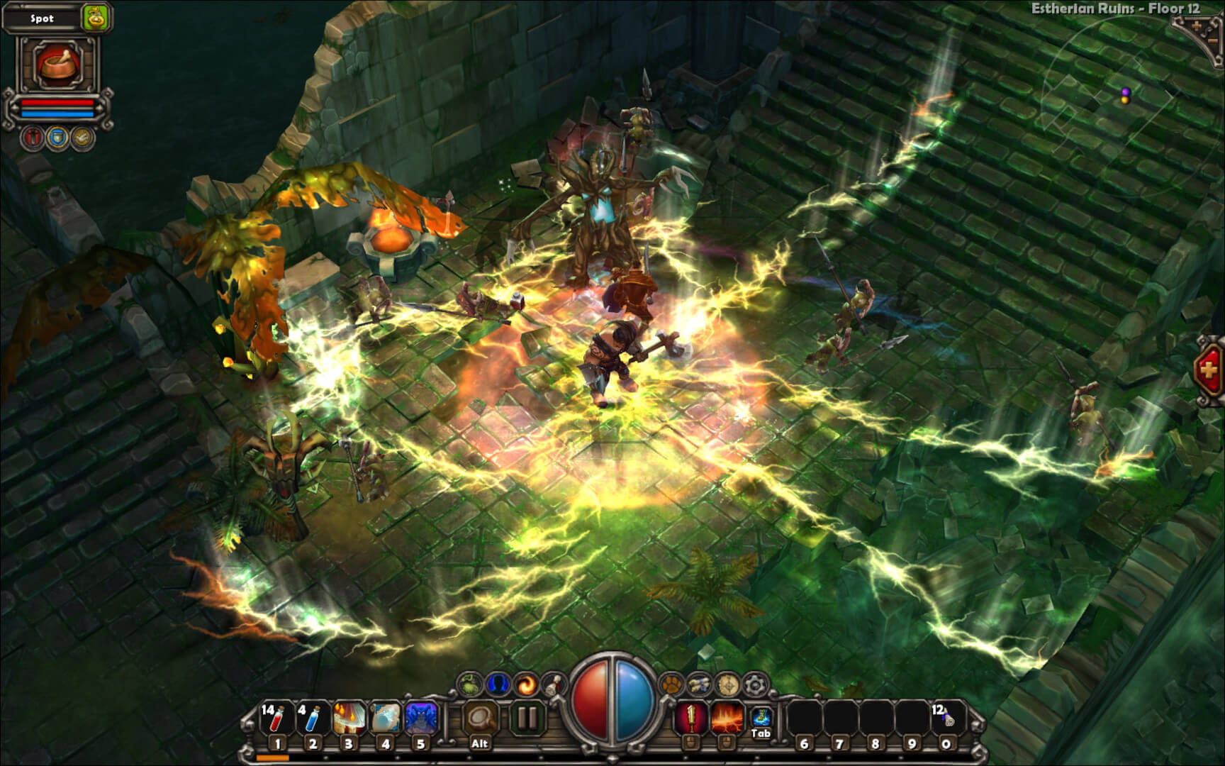 The player destroying a horde of enemies in Torchlight, one of the Xbox Games with Gold July 2022 titles