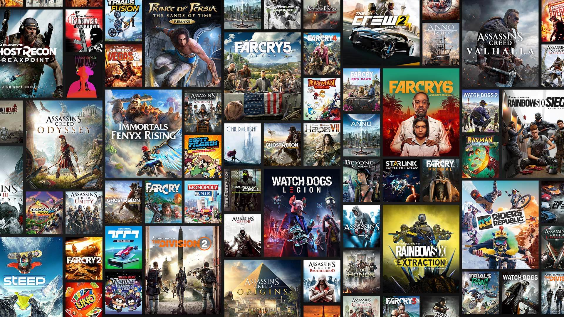 A range of Ubisoft games