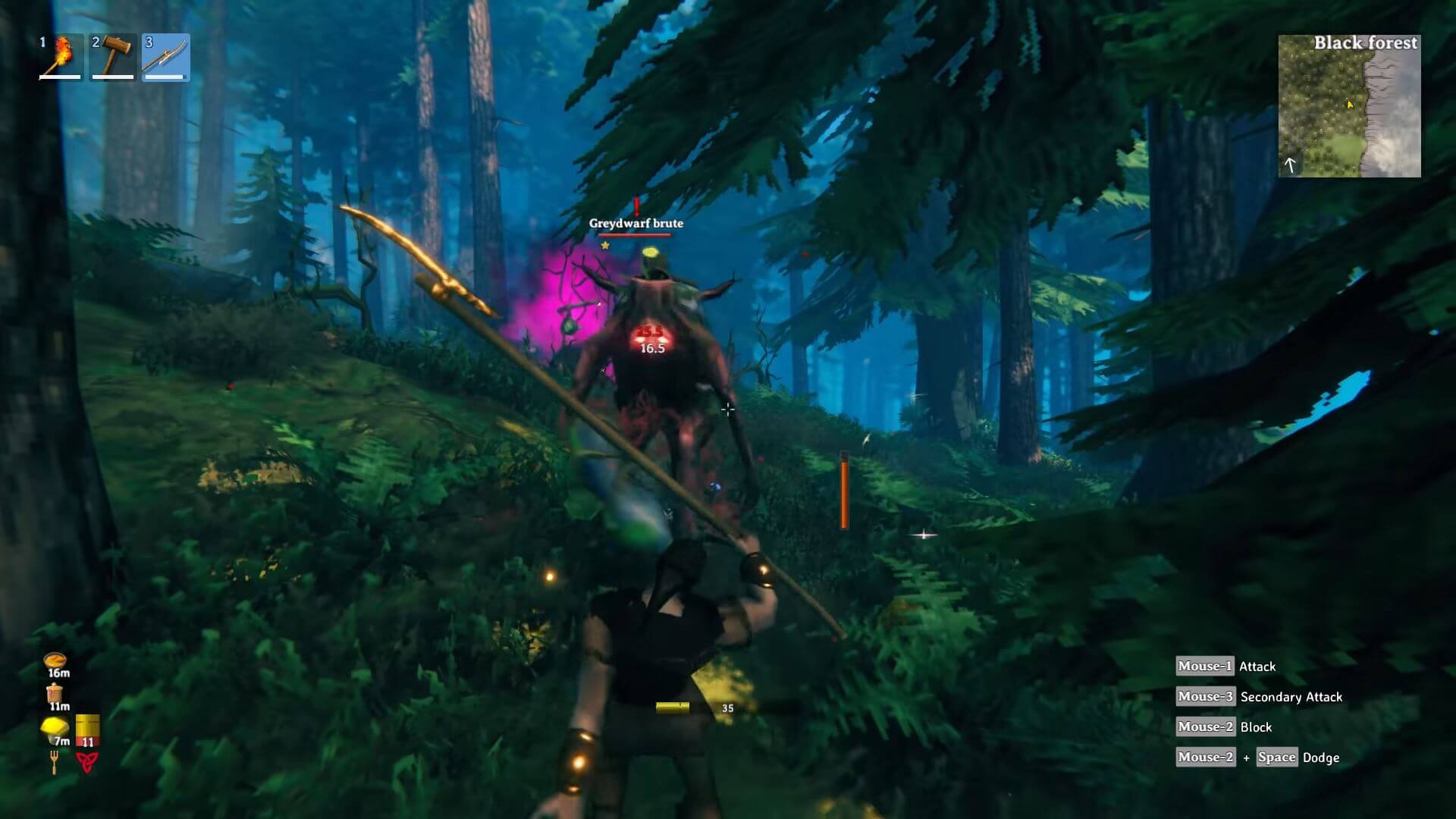 A Viking being staggered in the new Valheim update
