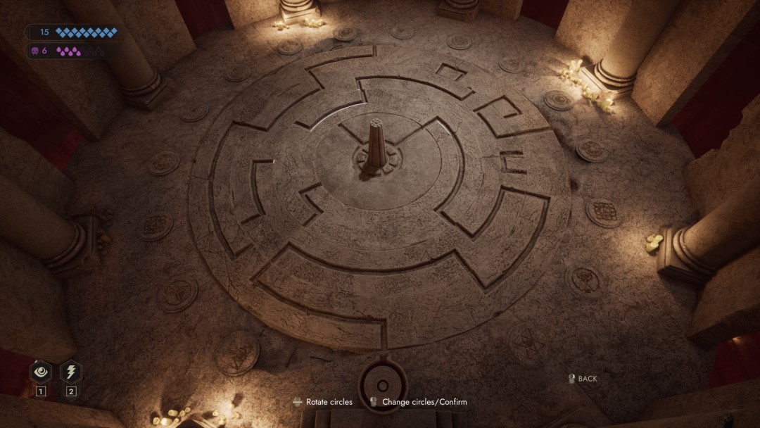 A complex stone circle puzzle from Vampire The Masquerade Swansong