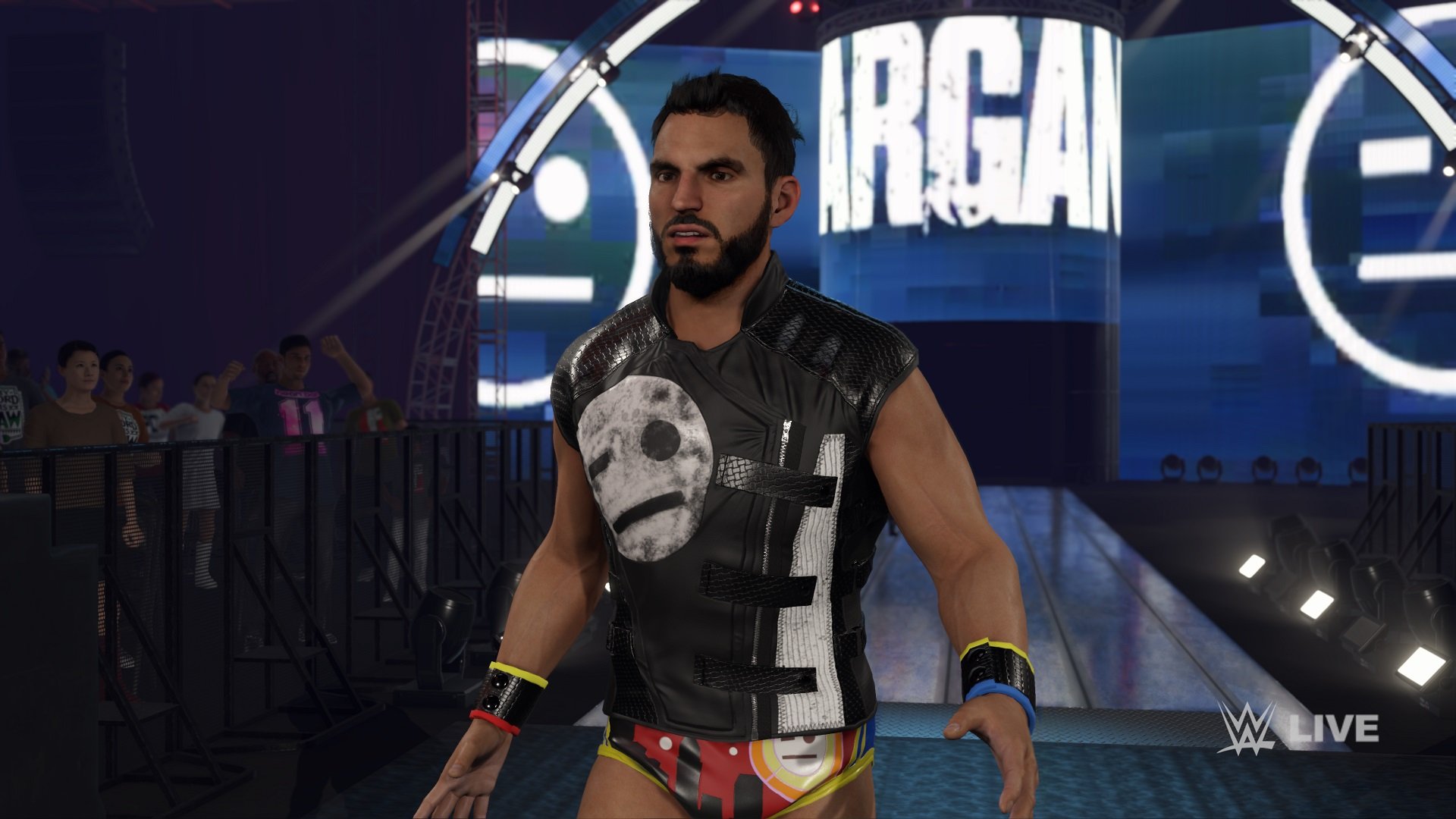 Johnny Wrestling walks to the ring in WWE 2K23