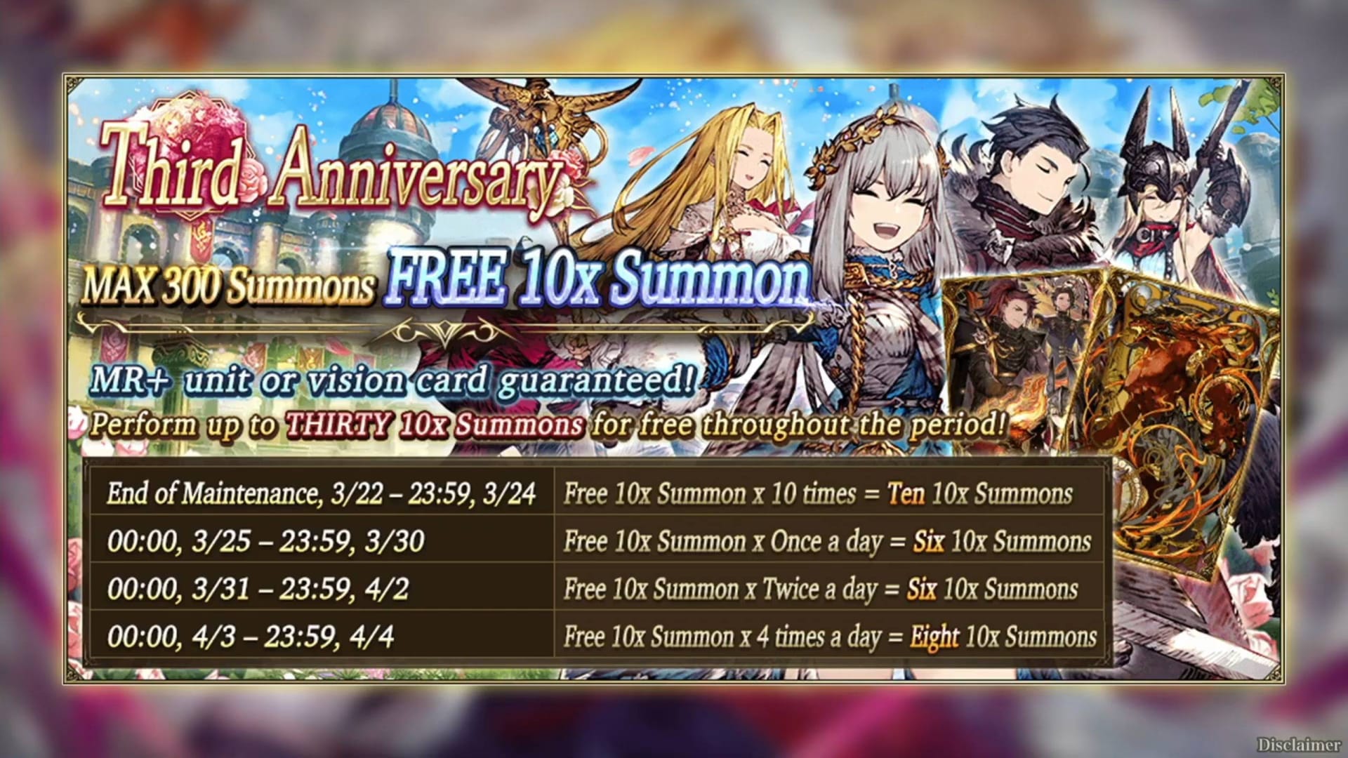 War of the Visions Final Fantasy Brave Exvius 30th Anniversary Free Summons