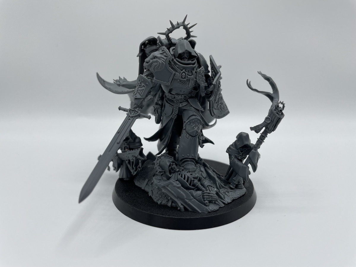 Warhammer 40K New Releases - Lion El'Jonson miniature with sword and shield against a white background