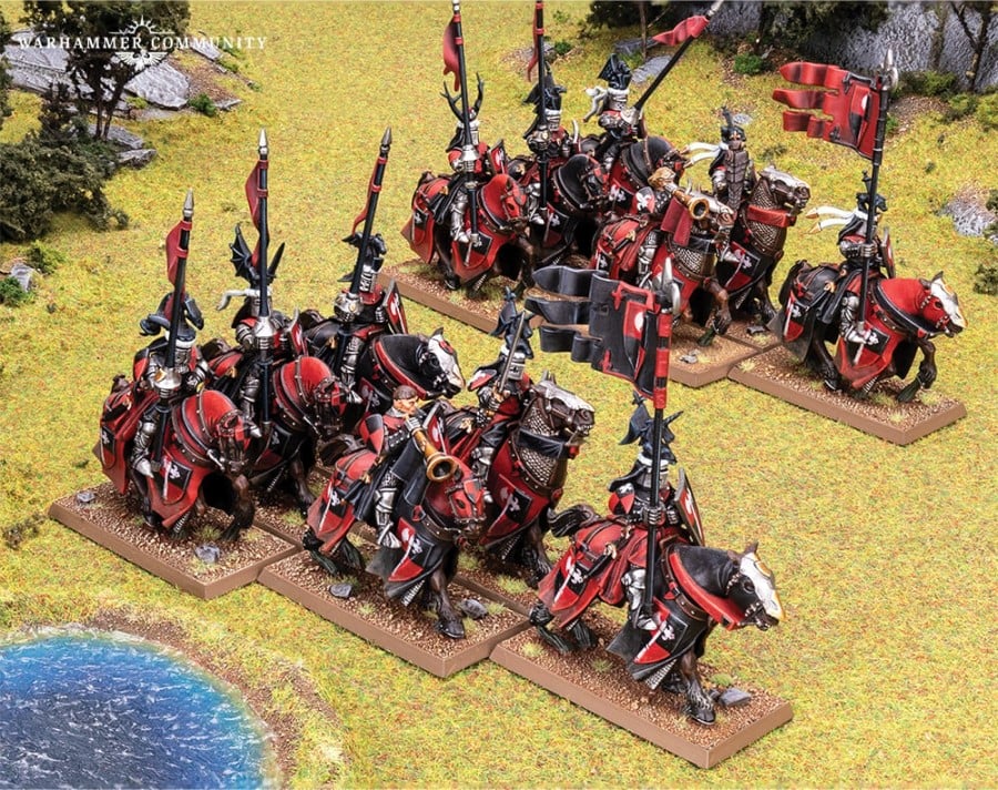 An army of Bretonnian Knights from Warhammer: The Old World