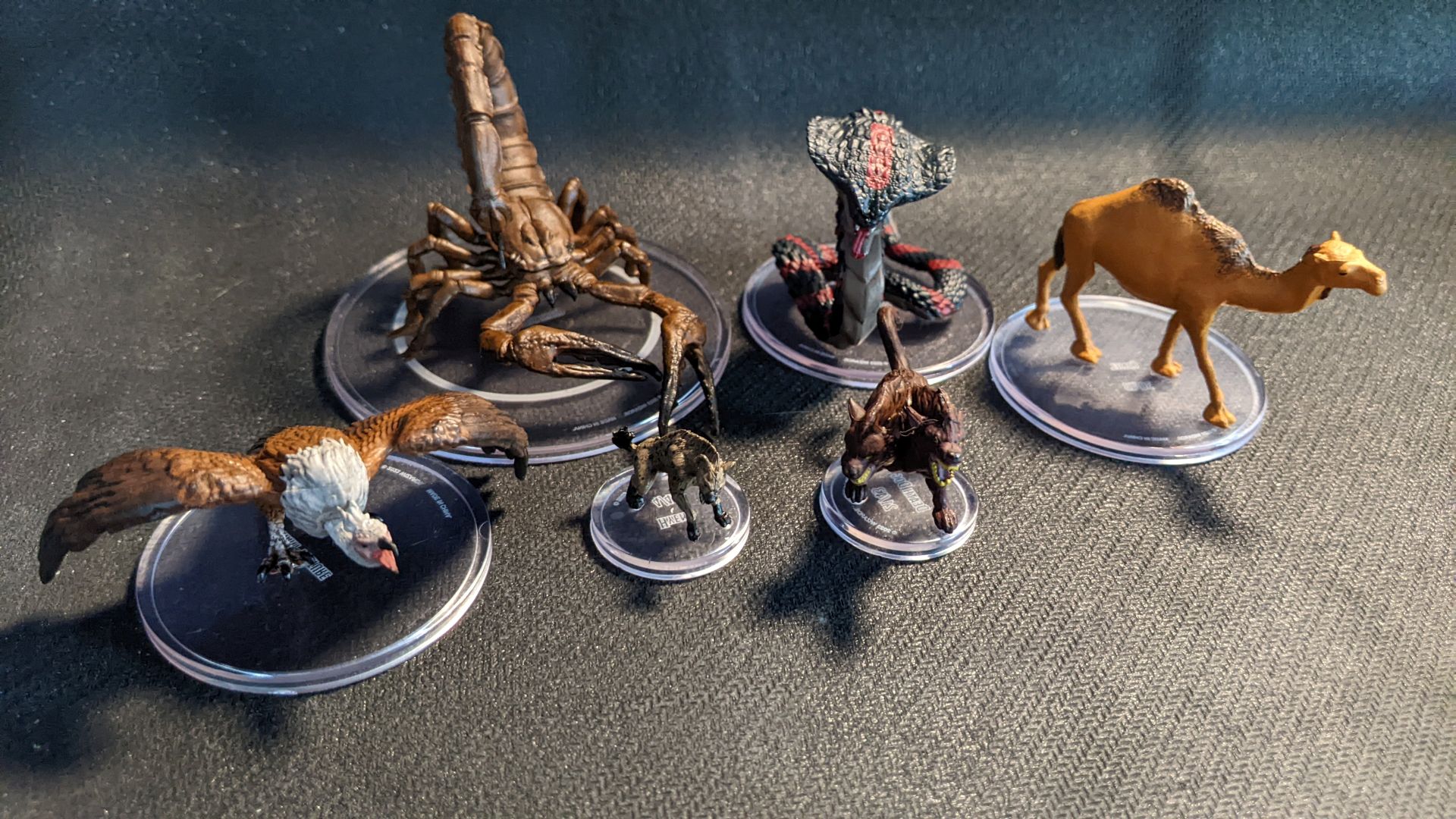 A group of larger animals from Wizkids Sand and Stone Blind Box