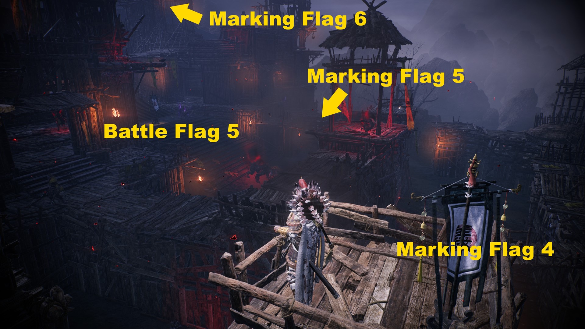 Wo Long Fallen Dynasty all battle flags marking flags demon fort of yellow heaven - flags set 3