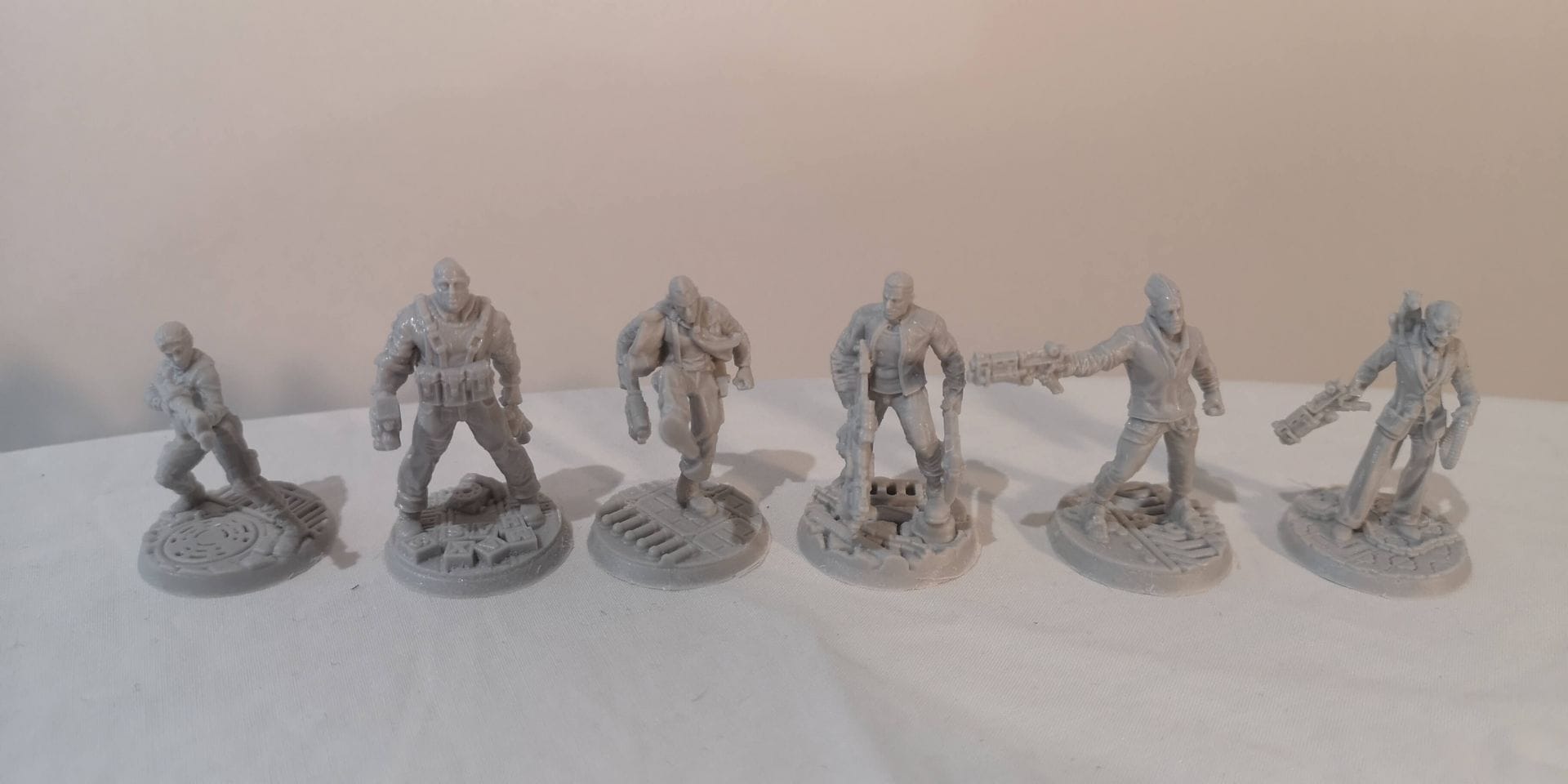 The 6 Wolfenstein the Board Game core set heroes.