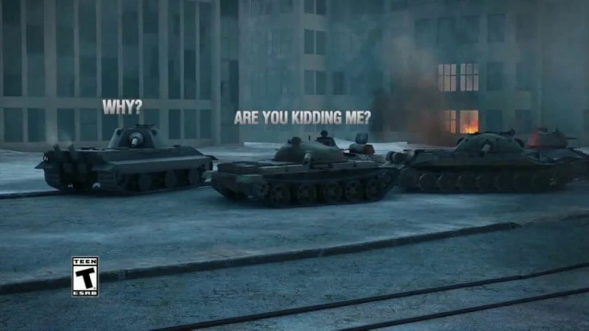 A World of Tanks ad of the type Wargaming is pausing