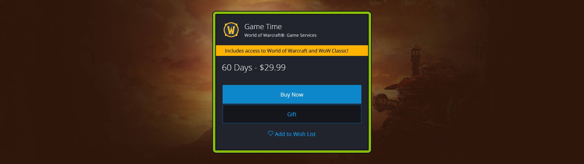 World of Warcraft Game Time slice