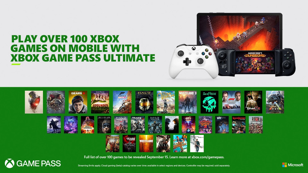 Microsoft's announcement that Xbox Game Pass is available on mobile via the cloud