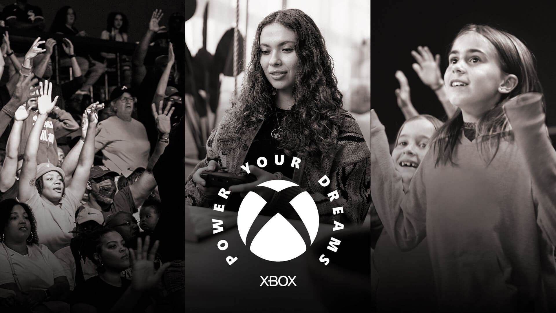 The Xbox Power Your Dreams banner, which shows women against a backdrop of the Xbox logo