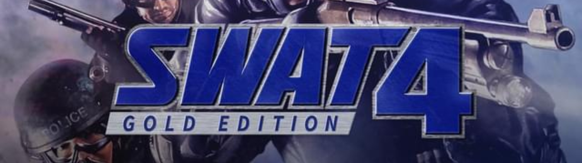 banner image with several police officers in tactical gear behind a title reading SWAT 4 GOLD EDITION