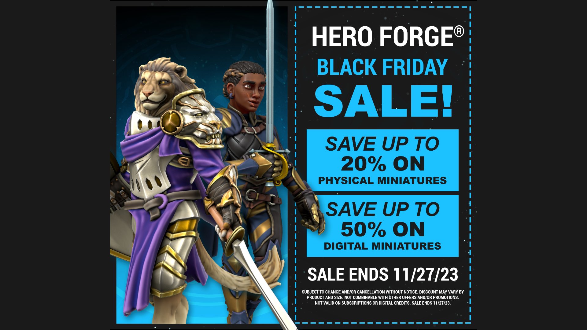 Black Friday Tabletop Sale Image of Hero Forge Deals
