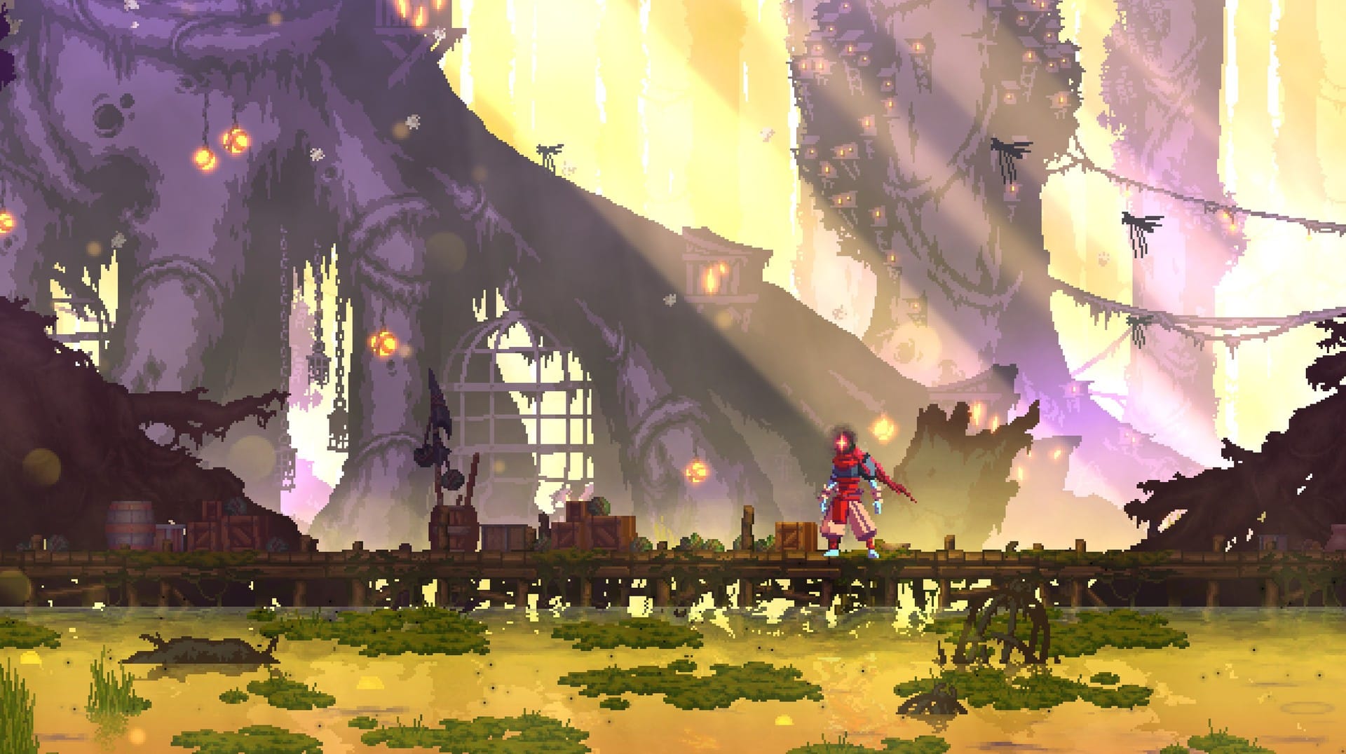 A lush green new level in Dead Cells: The Bad Seed