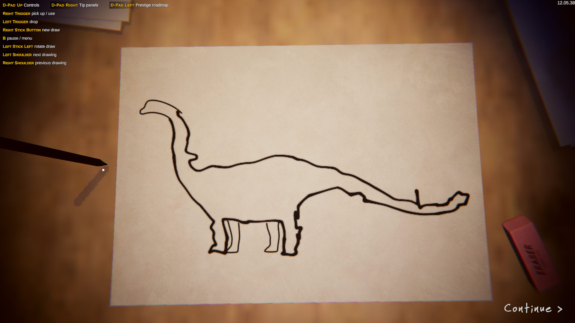 An amateur illustration of a dinosaur in Dinosaur Fossil Hunter