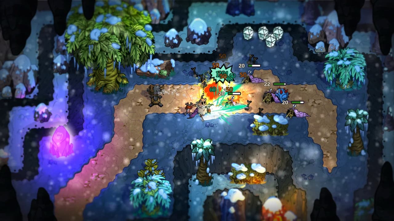 Nobody Saves The World Frozen Hearth Announced, where we see an image of Nobody deep underground in a frozen wasteland filled with enemies. 
