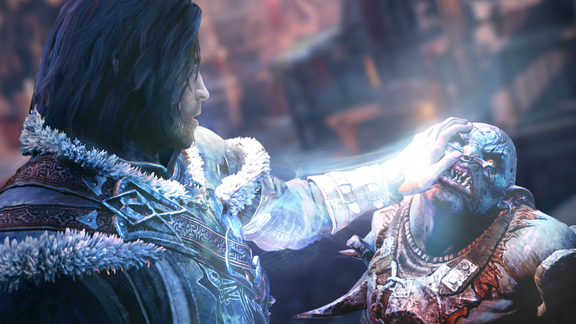 Talion dominating an Orc in Middle-earth: Shadow of Mordor