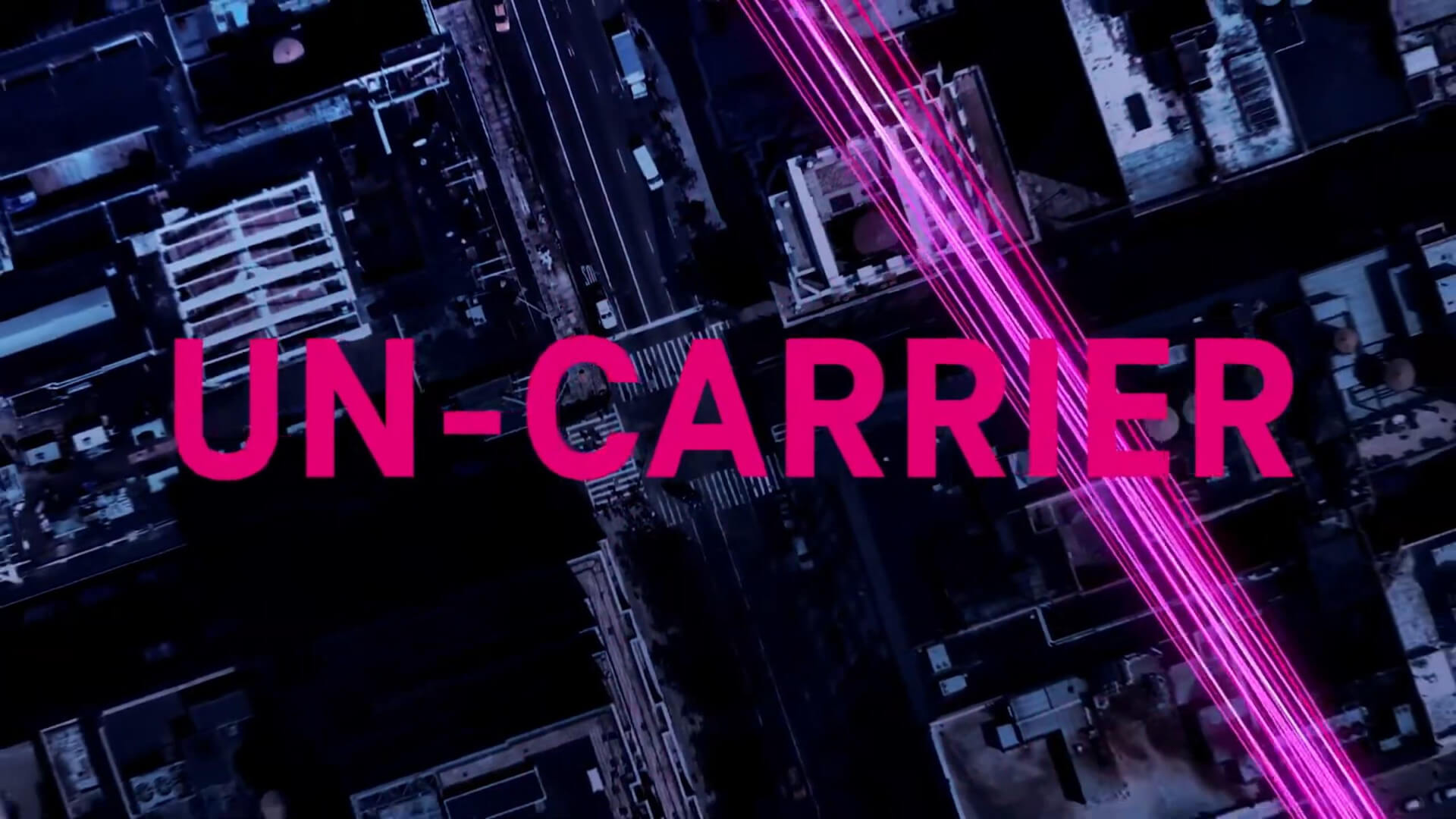 A shot from a T-Mobile trailer with the word "UNCARRIER" across it