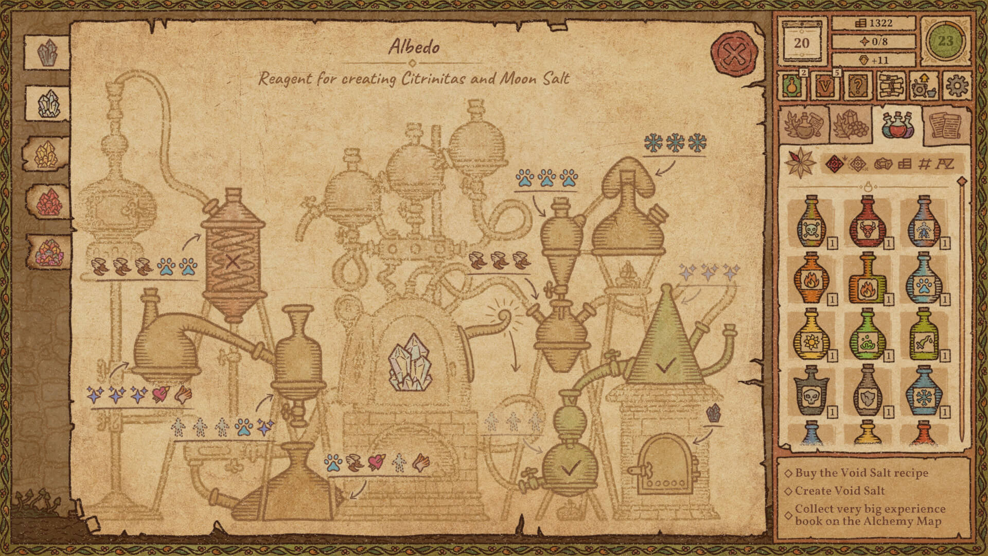 A puzzle screen in the tinyBuild game Potion Craft