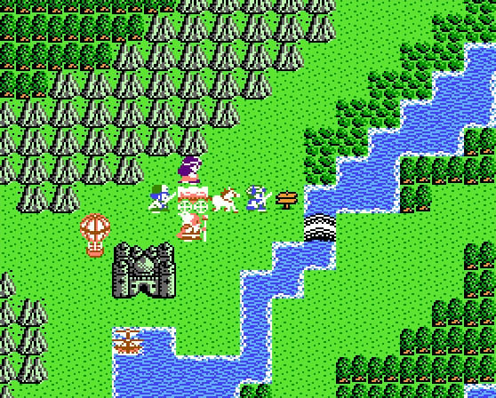The overworld of Dragon Quest IV on the NES