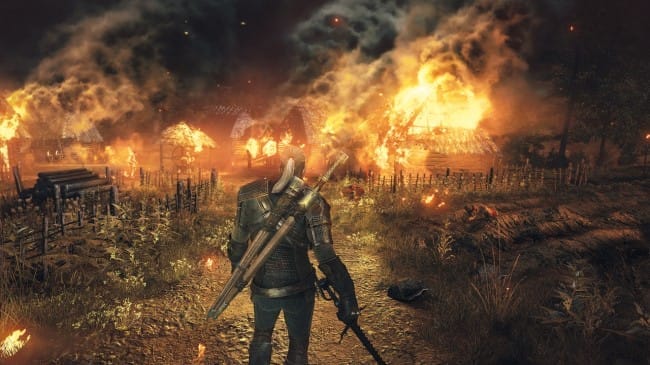 In the Witcher 3 wood is still flammable