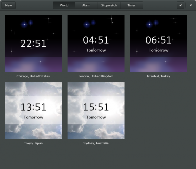 GNOME's new clocks app. 