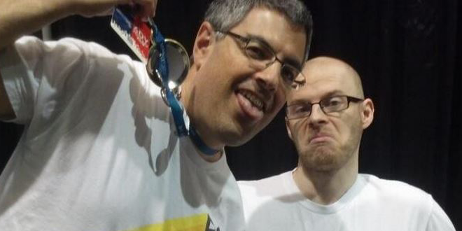 Adelman with Super Meatboy co-creator Tommy Refenes