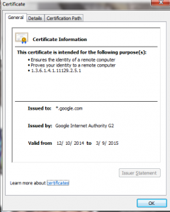 YouTube SSL Certificate