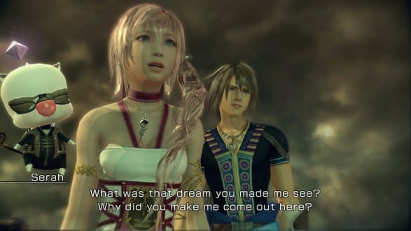 At least Serah realizes how much of a bizarre adventure the story is.