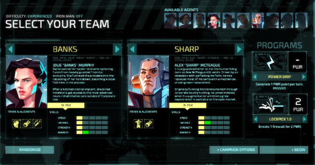 Invisible, Inc. Team Loadout