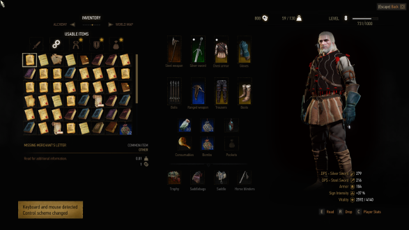 the witcher 3 the wild hunt inventory