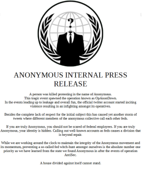 Anonymous Ends Opanondown