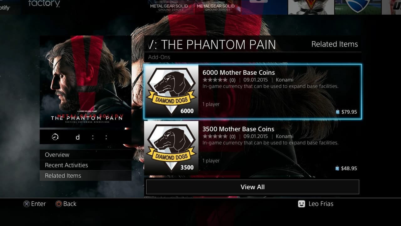 Metal Gear Solid Microtransactions