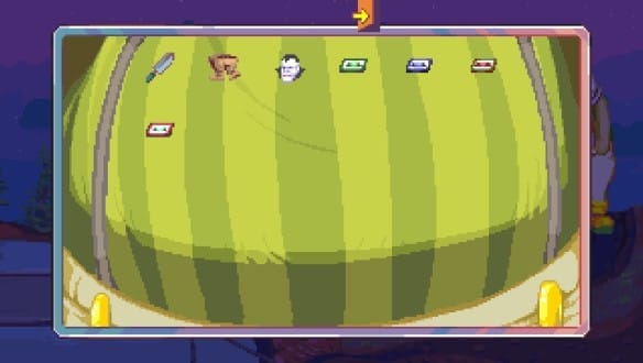 Dropsy's overalls are his inventory. 