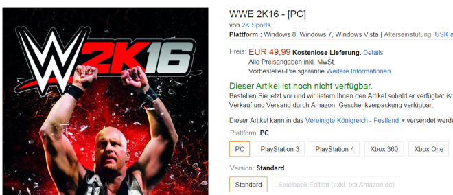 WWE 2K16 PC Amazon.de