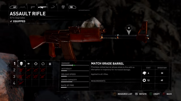 Rise of the Tomb Raider Weapon Customization