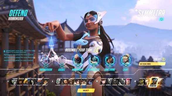 Overwatch's Character Select Screen