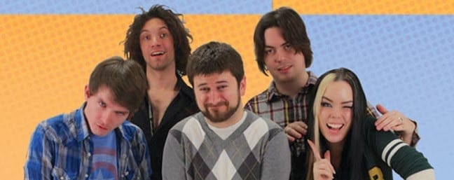 The Game Grumps crew consisting (from left to right): Ross, Danny Sexbang, Barry, Arin (aka Egoraptor) and Suzy). Not pictured  is editor Kevin and the newly added Ninja Brian. Well, he may be pictured. He's a Ninja remember.