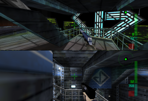 Perfect Dark is probably one of the earliest popular examples of Counter-Operative gameplay.