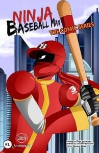 Cover Art for the Ninja Baseball Man Comic, Kickstarted in 2014.
